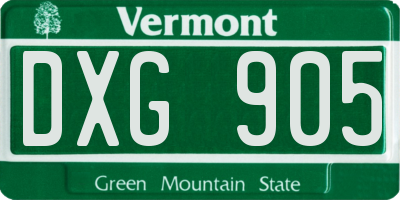 VT license plate DXG905