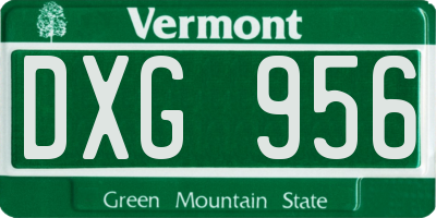 VT license plate DXG956