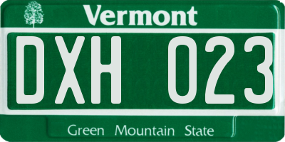 VT license plate DXH023