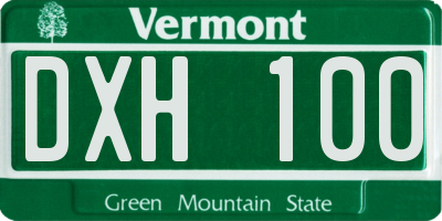 VT license plate DXH100