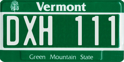 VT license plate DXH111