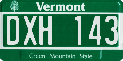 VT license plate DXH143