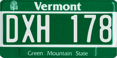 VT license plate DXH178