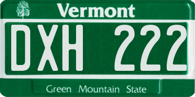 VT license plate DXH222