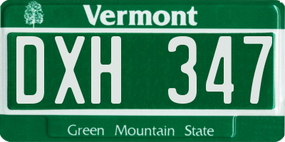 VT license plate DXH347