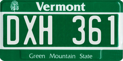 VT license plate DXH361