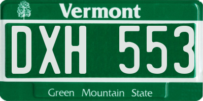 VT license plate DXH553