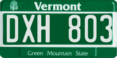 VT license plate DXH803