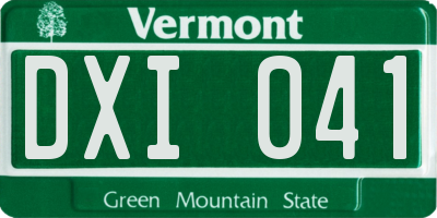 VT license plate DXI041