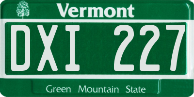 VT license plate DXI227