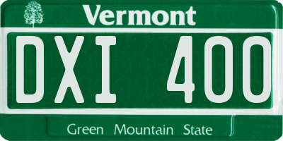 VT license plate DXI400