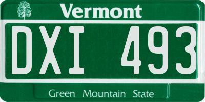 VT license plate DXI493