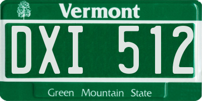 VT license plate DXI512