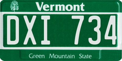 VT license plate DXI734