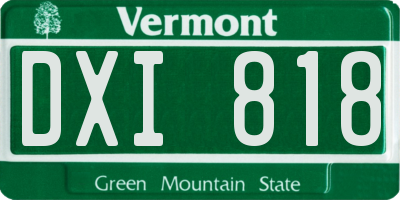 VT license plate DXI818