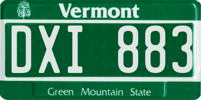 VT license plate DXI883