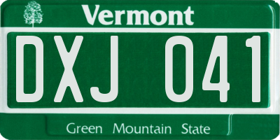 VT license plate DXJ041