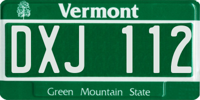 VT license plate DXJ112