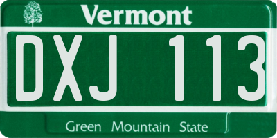 VT license plate DXJ113