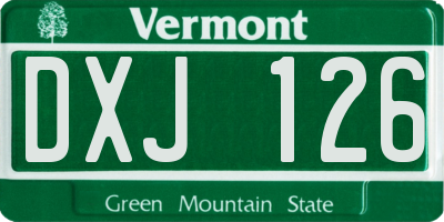 VT license plate DXJ126