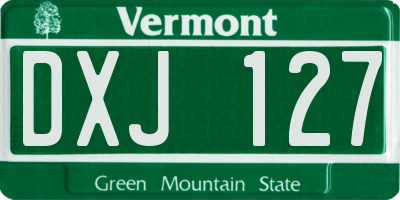 VT license plate DXJ127