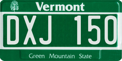 VT license plate DXJ150
