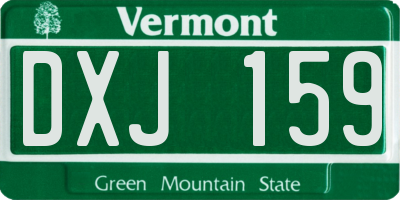 VT license plate DXJ159