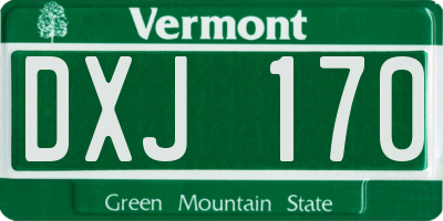 VT license plate DXJ170