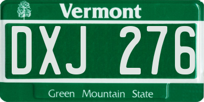 VT license plate DXJ276