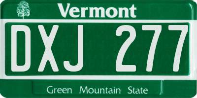 VT license plate DXJ277