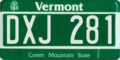 VT license plate DXJ281