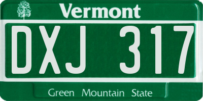 VT license plate DXJ317