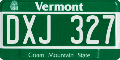VT license plate DXJ327