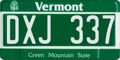 VT license plate DXJ337