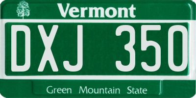 VT license plate DXJ350