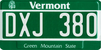 VT license plate DXJ380