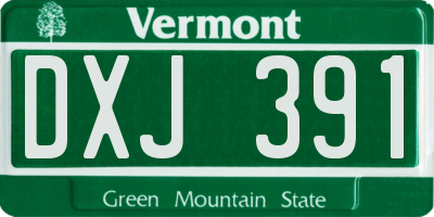 VT license plate DXJ391