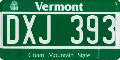 VT license plate DXJ393
