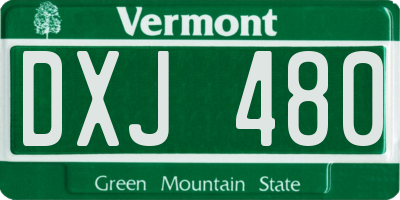 VT license plate DXJ480