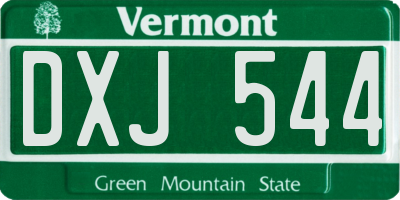 VT license plate DXJ544