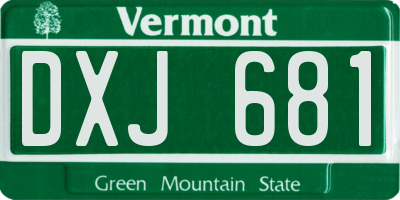 VT license plate DXJ681