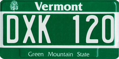 VT license plate DXK120