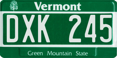 VT license plate DXK245