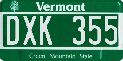 VT license plate DXK355