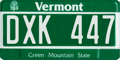 VT license plate DXK447