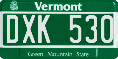 VT license plate DXK530