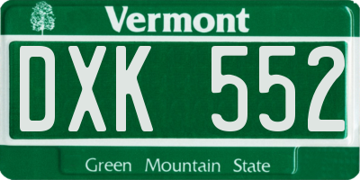 VT license plate DXK552
