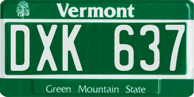 VT license plate DXK637