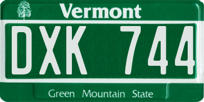 VT license plate DXK744