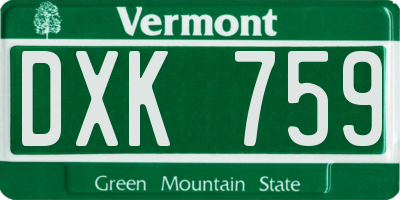 VT license plate DXK759